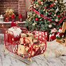 Metal Christmas Santa Sleigh With Large Cargo Area For Gifts