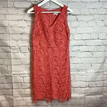 Loft Dresses | Ann Taylor Loft Lace Crochet Overway Midi Sleeveless Dress Peach Nwt Sz 2 | Color: Orange | Size: 2