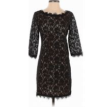 Lush Cocktail Dress - Sheath: Black Print Dresses - Women's Size Small