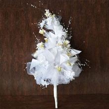 White Artificial Lily And Tulip Wedding/Bridal Bouquet Flowers 20" By Efavormart