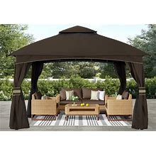 ABCCANOPY 8X8 Outdoor Gazebo - Patio Gazebo With Mosquito Netting, Outdoor Canopies For Shade And Rain For Lawn, Garden, Backyard & Deck (Brown)