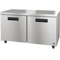 Hoshizaki Undercounter Refrigerator: Stainless Steel, 15.1 Cu Ft Total Capacity, 2 Doors Model: UR60B