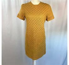No Brand Dresses | Original & Rare Mod Vintage 1960'S Handmade Crocheted Knitted Mini Dress Mustard | Color: Gold/Yellow | Size: One Size
