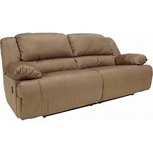 Signature Design By Ashley Hogan Overized 2 Seat Manual Pull Tab Reclining Sofa, Brown