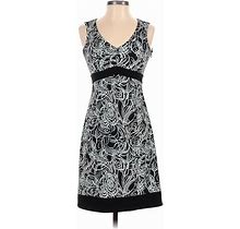 Ann Taylor LOFT Casual Dress: Black Print Dresses - Women's Size 0 Petite