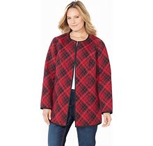 Plus Size Women's Reversible Quilted Jacket By Catherines In Plaid Black (Size 2X)