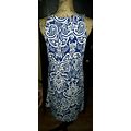 Apt 9 White And Blue Sleeveless Dress With Beaded Design On Front