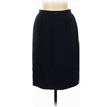 Carolina Herrera Silk Skirt: Blue Print Bottoms - Women's Size 8