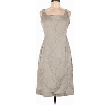 Piazza Sempione Casual Dress - A-Line Square Sleeveless: Gray Print Dresses - Women's Size 44