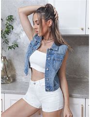 Image result for Sleeveless Jean Jacket