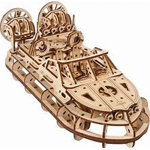 UGEARS Rescue Hovercraft - Boat Model Kits For Adults - 3D Wooden Puzzle Ship - Wood Model Boat Kits To Build - Premium Model Boats Kits With