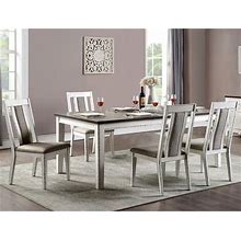 Abeje Farmhouse White Expandable 5-Piece Dining Set By Furniture Of America