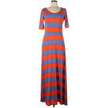 Lularoe Casual Dress - Maxi: Orange Stripes Dresses - Women's Size Large
