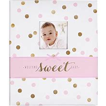 Carter's Pink And Gold Polka Dot My First Years Bound Memory Book For Baby Girls, 9" W X 11.125" H, 60 Pages