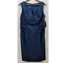 Adrianna Papell Dresses | Adrianna Papell Womens Pleated Ruched Blue Dress | Color: Blue | Size: 8