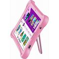 ME K10 Google Kids Space 10" 128GB Tablet With Silicone Bumper Case Kickstand (2023 Model), Pink