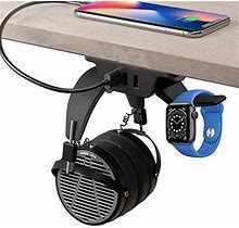 Humancentric Hook And Charge Headphone Hanger With Usb Charger Under Desk Headphone Mount Headphone Stand Charge Accessories With 3 Usb A Ports Hook