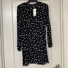 Miss Selfridge Dresses | Nwt Miss Selfridge Heart Print Dress. Size Us 8 | Color: Black/Cream | Size: 8