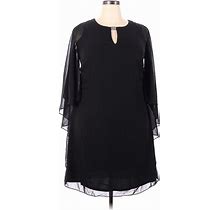 Tiana Casual Dress - Shift: Black Solid Dresses - Women's Size 14