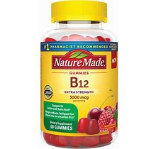 Nature Made B12 Extra Strength Gummies - Cherry & Mixed Berry Vitamin | 3000 Mcg | 60 Gummies