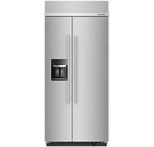 KBSD706MPS Kitchenaid 36" 20.8 Cu. Ft. Built-In Side-By-Side Refrigerator With Ice And Water Dispenser - Printshield Stainless Steel