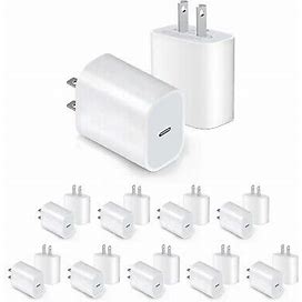 [20 Pack] 20W Usb-C Wall Charger With Pd Fast Charging Capability,