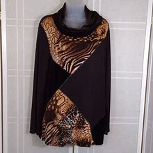 Zenergy By Chico's Tops | Chico's Dark Brown Knit Tunic L | Color: Brown | Size: L