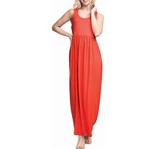 Doublju Womens Empire Seam Sleeveless Maxi Dress With Pockets