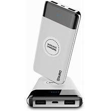 Aduro Powerup Wireless Charging 10,000Mah Dual-USB Backup Battery | White