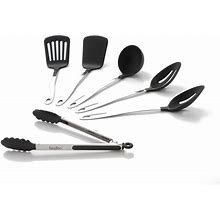 Excelsteel 6-Piece Nylon Utensil Set With Stainless Steel Handles 209 ,