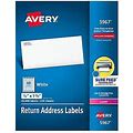 Avery White Address Labels For Laser Printers 1/2 X 1 3/4 20000/Box
