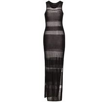 Louisa Ballou Women's Sea Breeze Sheer Maxi Dress - Black - Size Large