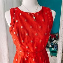 Elle Dresses | {3 For $25!} Elle Dotted A-Line Dress | Color: Red/Silver | Size: 4