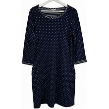 Talbots Dresses | Talbots Navy Polka Dot Dress Size Medium | Color: Blue/White | Size: M