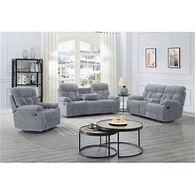 Lark Manor™ Gess 3 Piece Reclining Living Room Set Polyester In Gray | 42 H X 87 W X 38 D In | Wayfair Living Room Sets