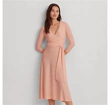 Ralph Lauren Surplice Jersey Dress - Size 12 in Pink Opal