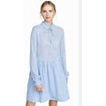 Ganni Dresses | Ganni Printed Georgette Dress In Forever Blue Floral Long Sleeve Size 36/ Small | Color: Blue | Size: 36