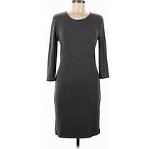 Philosophy Republic Clothing Casual Dress - Sheath Scoop Neck 3/4 Sleeves: Gray Solid Dresses - Women's Size Medium