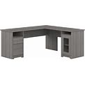 Bush Furniture Cabot Collection 72" W L Shaped Computer Desk With Storage, Home Office Desk, Medium Grey