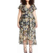 Tanya Taylor Womens Blaire Silk & Linen-Blend Midi Dress, 0
