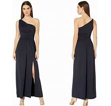 Susana Monaco Ruched Twisted Shoulder Maxi Dress, Women's Size M, Midnight NEW