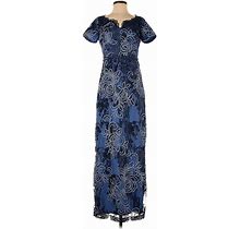 JS Collection Casual Dress: Blue Damask Dresses - Women's Size 2
