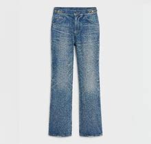 CELINE - Dylan Flared Jeans With Signature In Union Wash Denim - Blue - Size : 29 - For Women