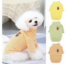 Xwq Pet Pullover Stripes Pattern Dress-Up Skin-Friendly Pet Dogs T-Shirt Clothes For Autumn