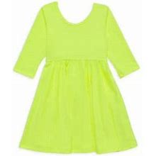 Worthy Threads Little Girl's & Girl's Twirly Dress - Neon Yellow - Size 8