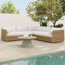 Coastal Outdoor 99 in 3-Piece L-Shaped Sectional, Silverstone, West Elm