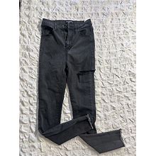 Prettylittlething Jeans | Pretty Little Thing Petite Grey Ripped Knee Skinny Jeans Usa Size 4 | Color: Gray | Size: 4P