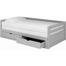 Alaterre Jasper Twin To King Extending Day Bed With Storage Drawers, Dove Gray