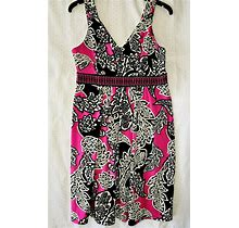 Apt 9 Dresses | Apt 9 Women Small Shoulder Strapped V Neck Knit Midi Sun Summer Casual Dress | Color: Black/Pink | Size: Sau