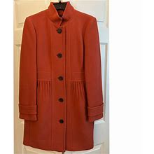 J. Crew Jackets & Coats | J. Crew Lady Day Topcoat, Made In Italy Double-Cloth Wool Blend, Size 8 | Color: Orange | Size: 8